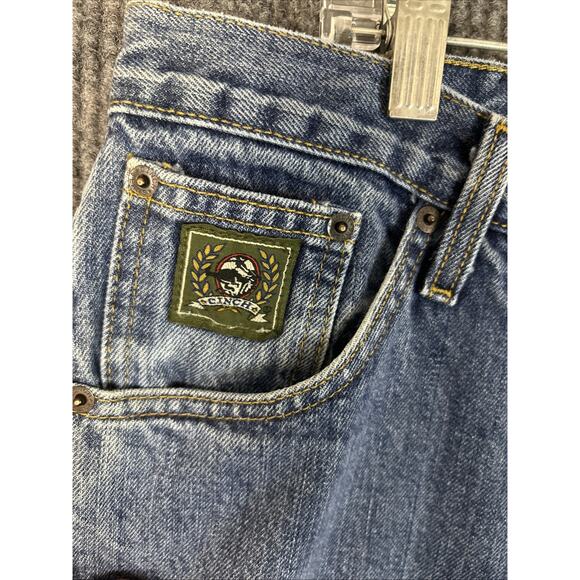 Cinch Men's Green Label Rigid Dark Stone Jeans Size 38 Blue Western Relaxed - Picture 4 of 10